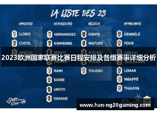 2023欧洲国家联赛比赛日程安排及各组赛事详细分析